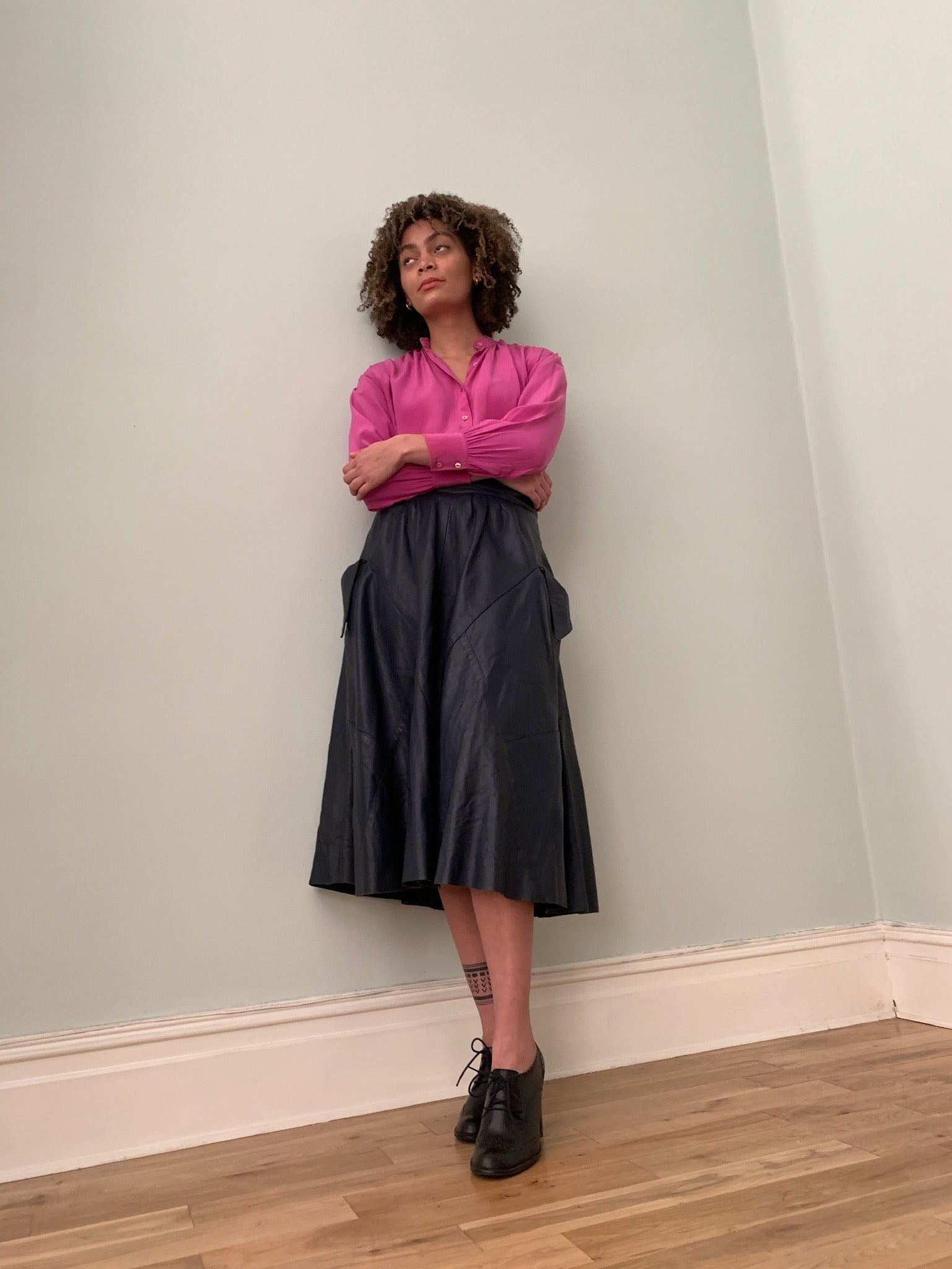 Vintage Yves Saint Laurent leather skirt