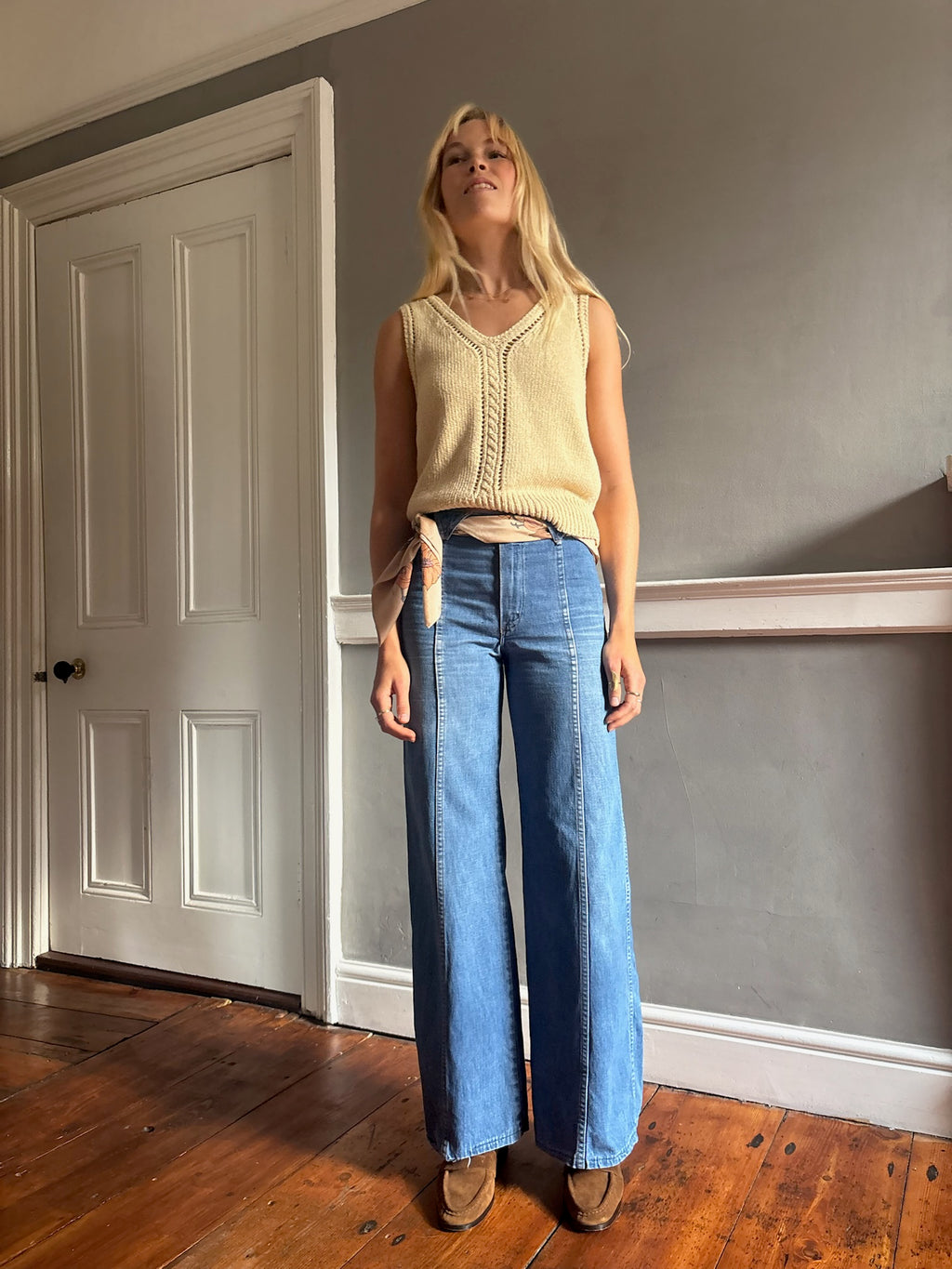 Original 70s wide leg jeans by Maverick W27"