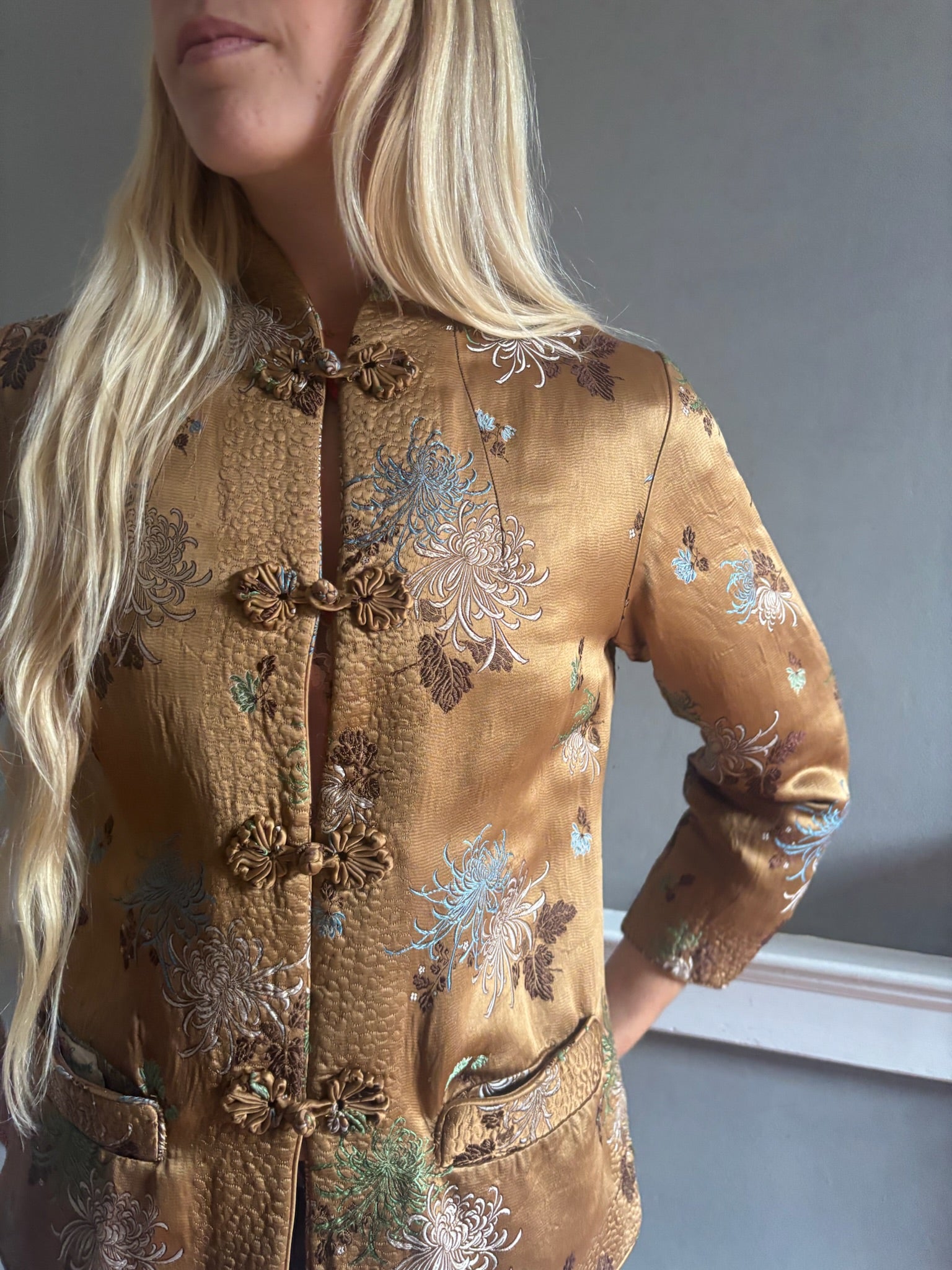 Vintage 1980's jacquard Chinese jacket