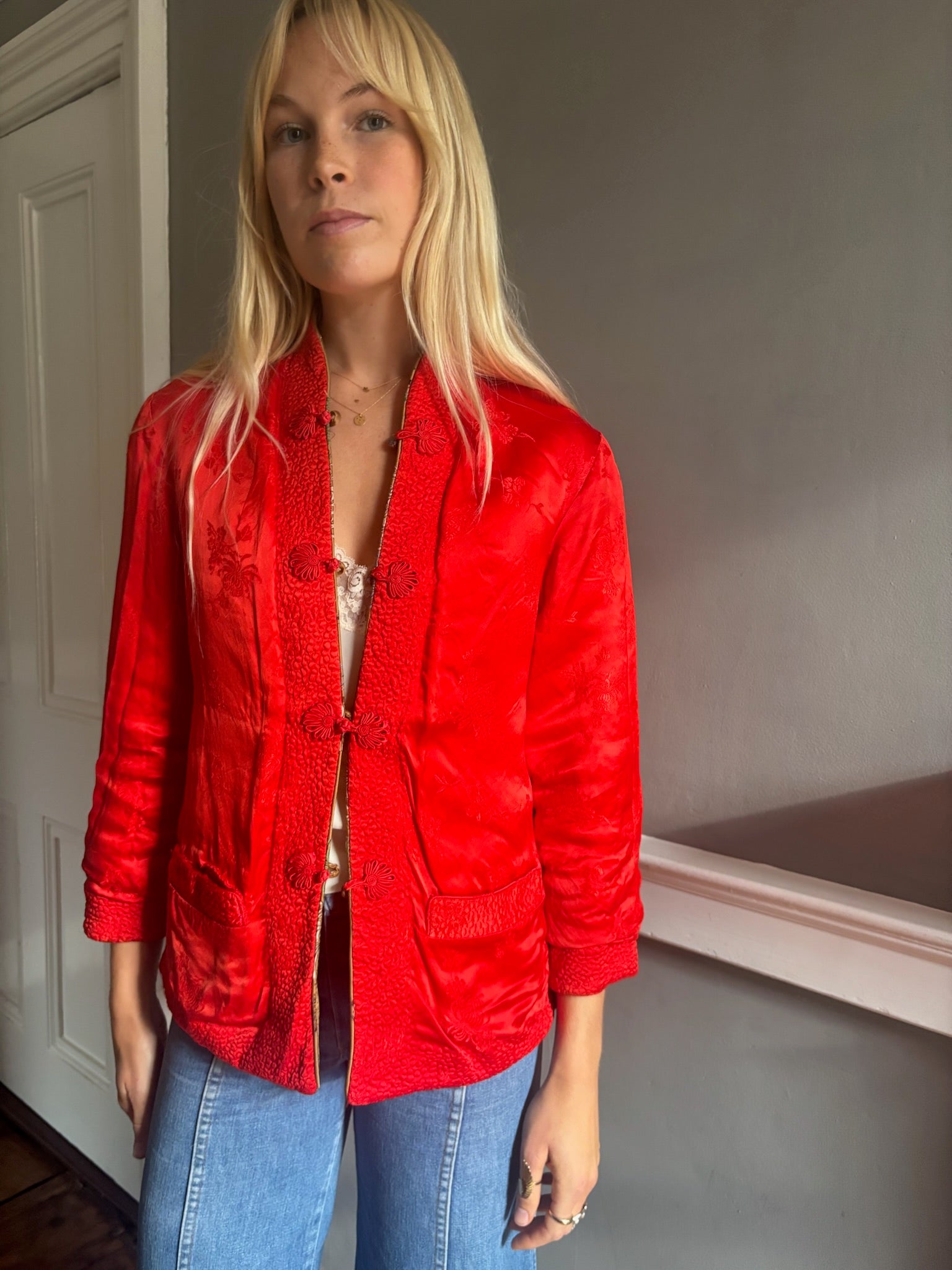 Vintage 1980's jacquard Chinese jacket