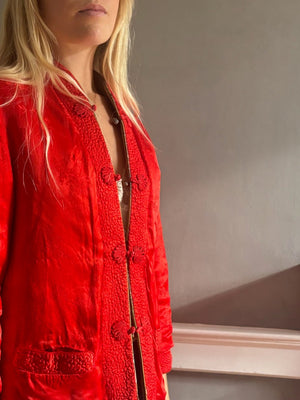 Vintage 1980's jacquard Chinese jacket
