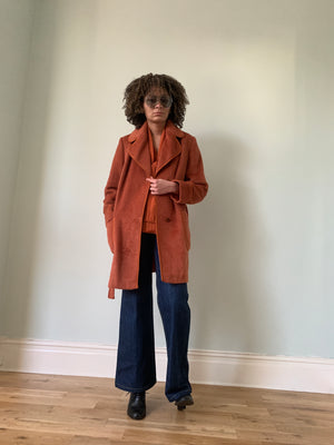 Vintage belted wool & mohair coat