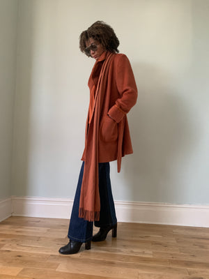 Vintage belted wool & mohair coat