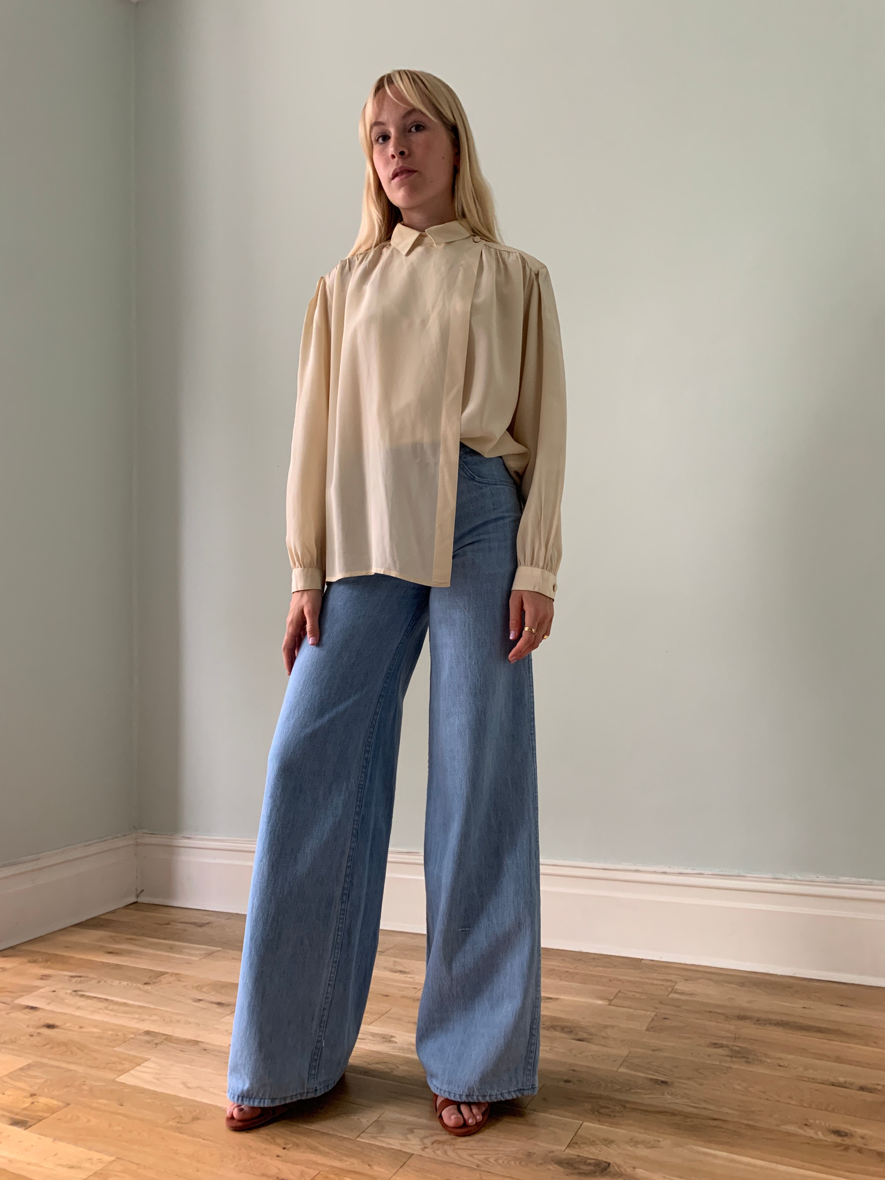 Vintage silk 80s blouse