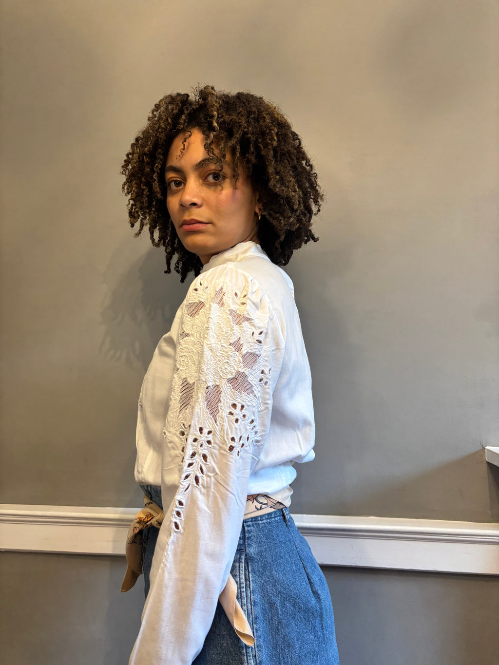 Vintage cotton embroidered blouse