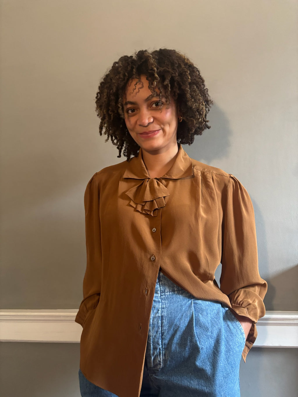 Vintage 90s Burberry silk blouse