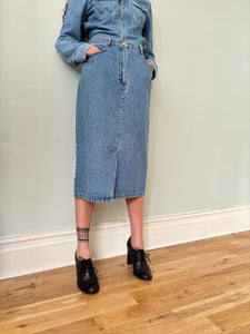 Vintage midi denim skirt UK10-12