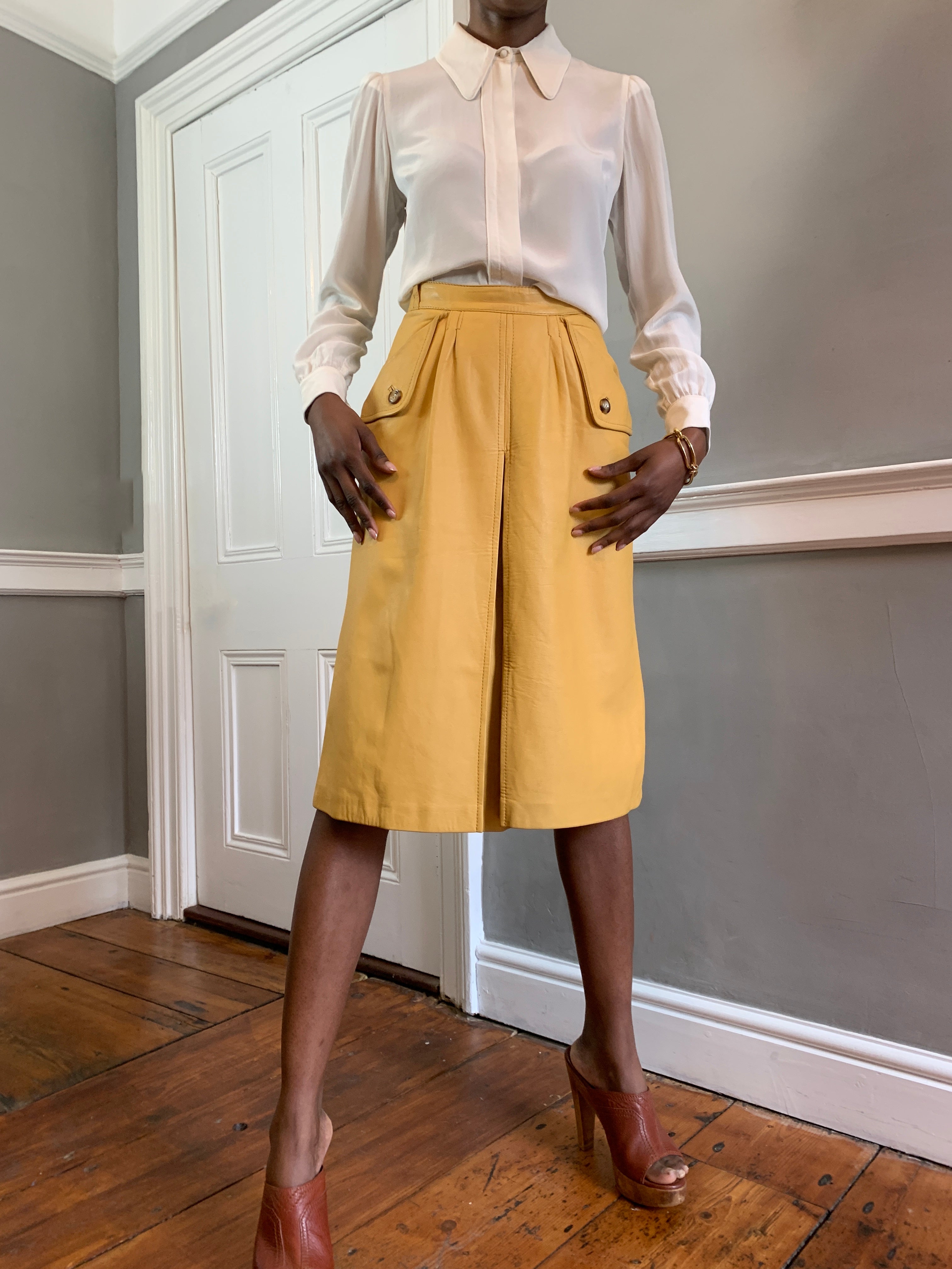 Vintage leather culotte - shorts