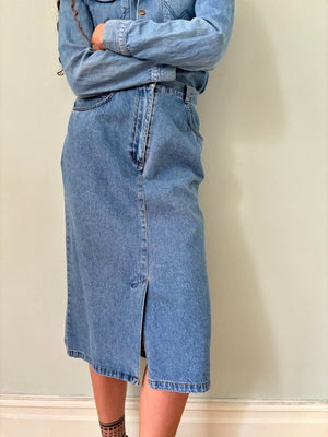 Vintage midi denim skirt UK10-12