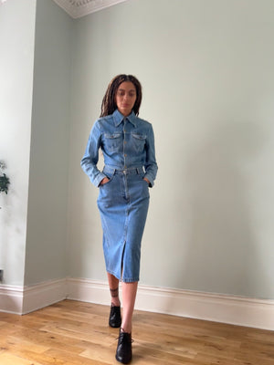 Vintage midi denim skirt UK10-12