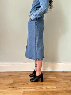 Vintage midi denim skirt UK10-12