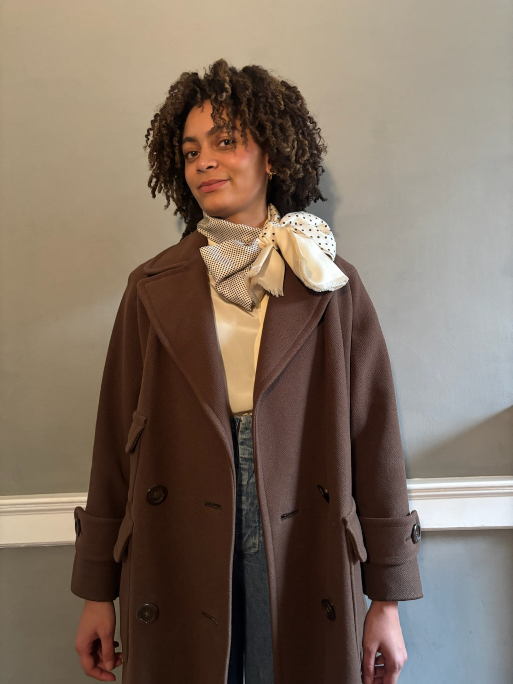 Vintage wool Aquascutum swing shape peacoat