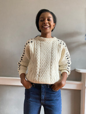 Limited edition hand cord work aran jumper 6