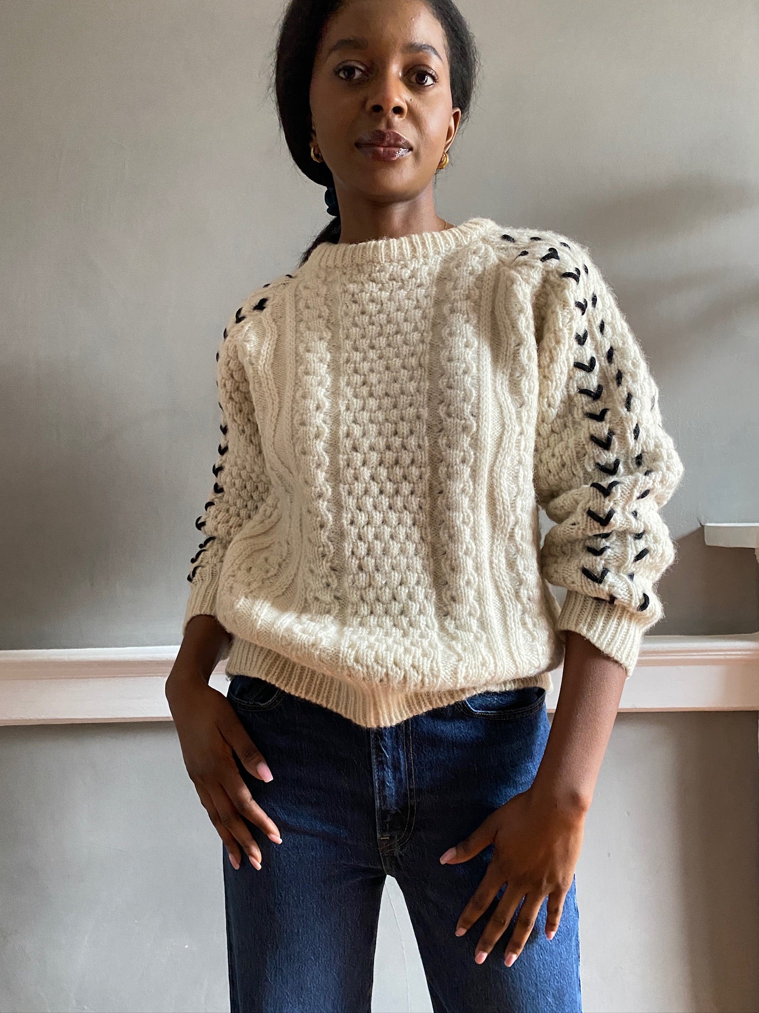 Limited edition hand cord work aran jumper 6
