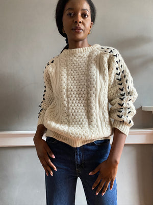 Limited edition hand cord work aran jumper 6