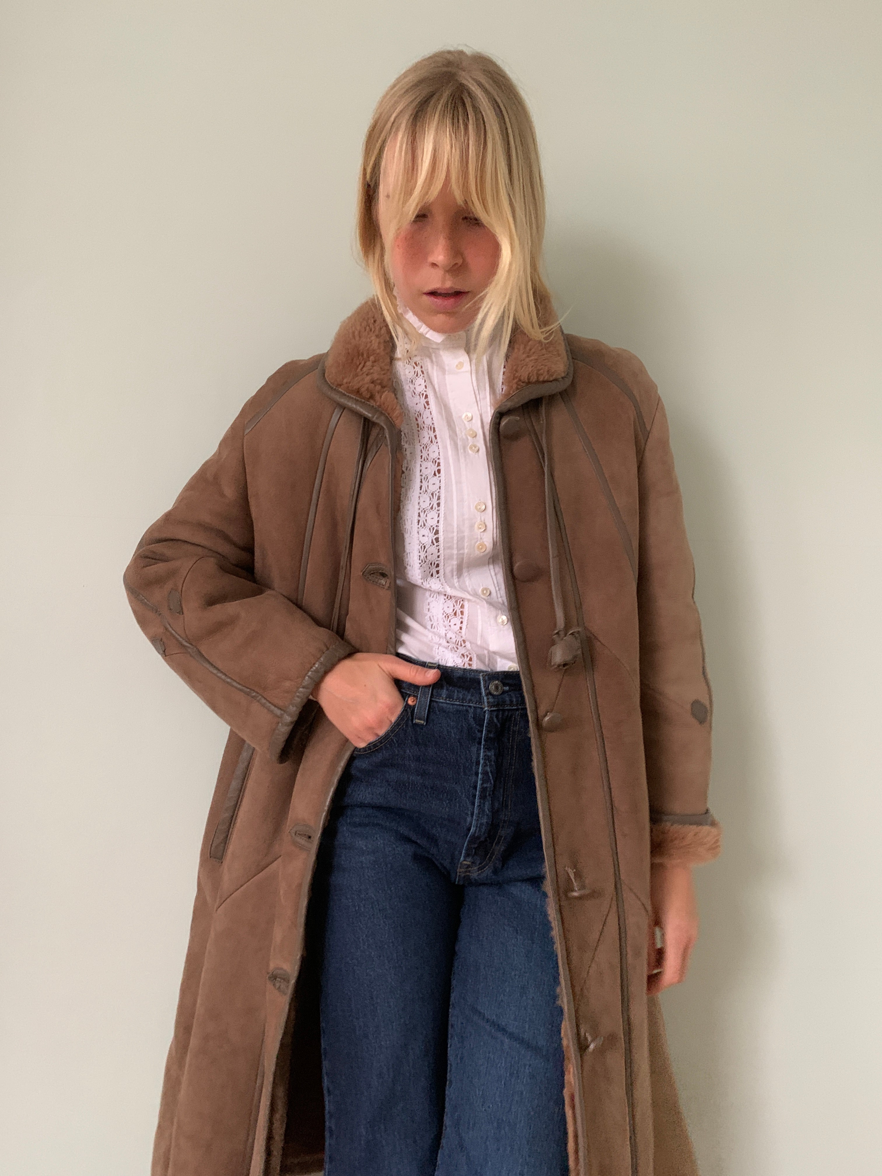 Vintage Shearling coat UK10-12