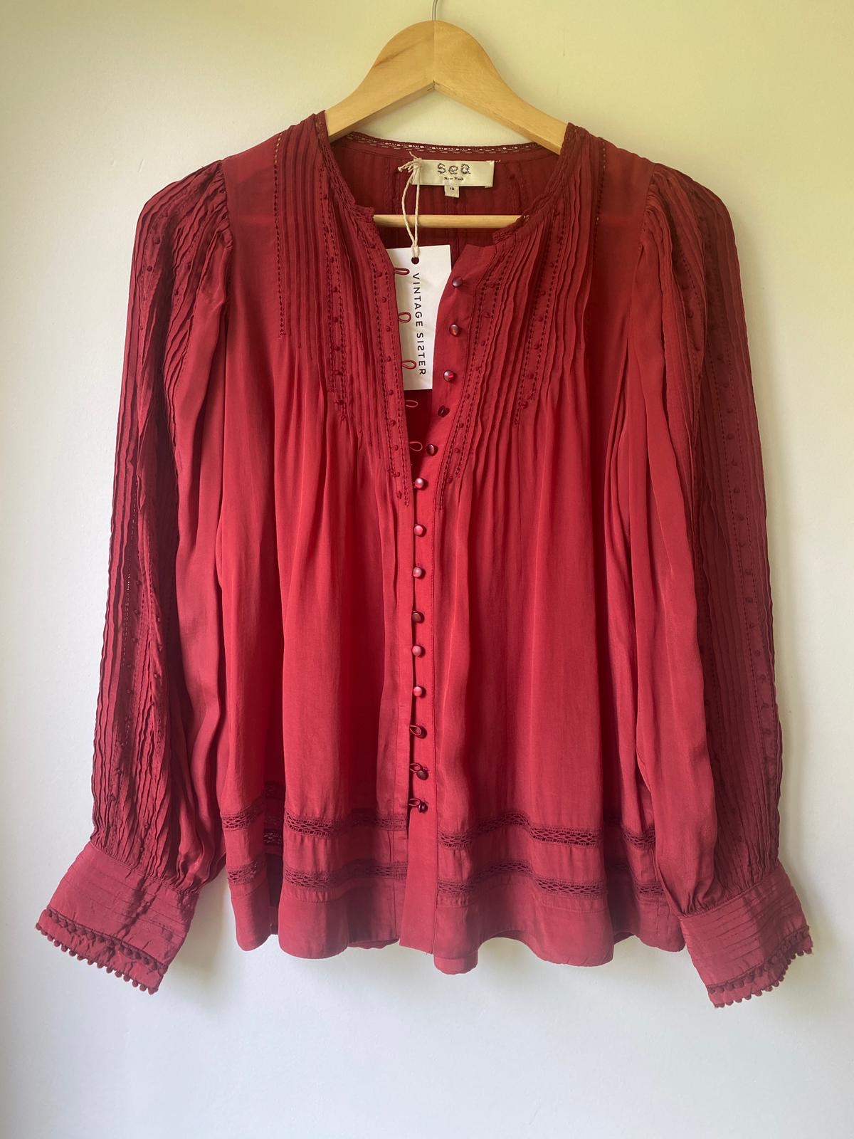 SEA New York red blouse UK12-14