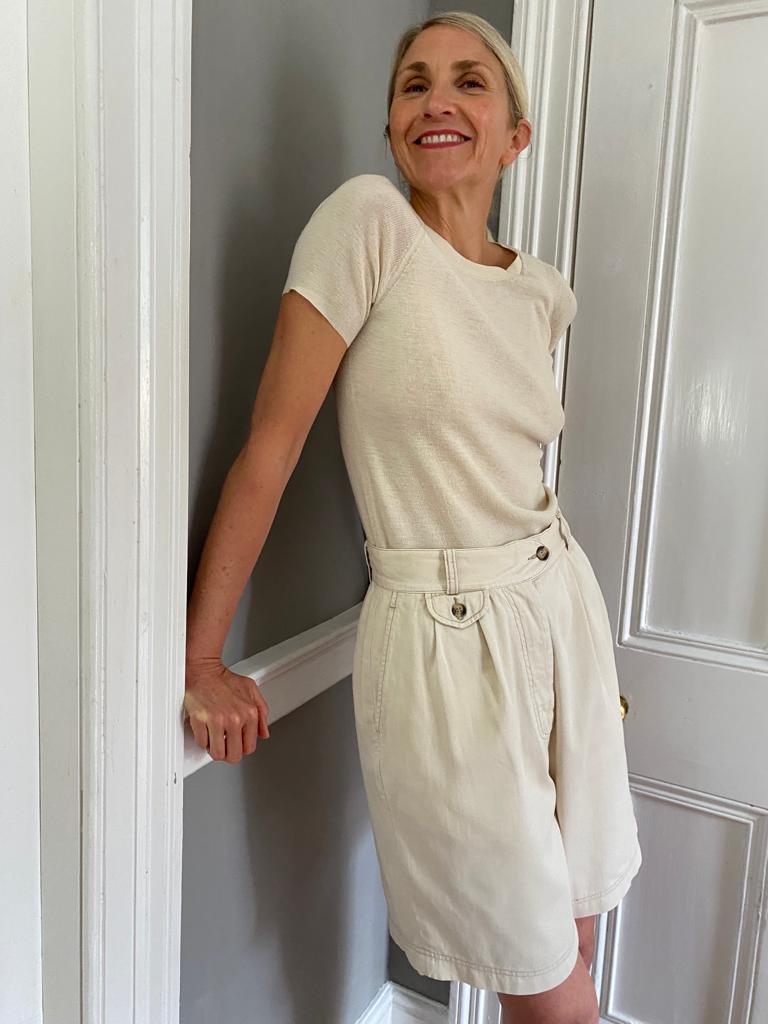 Vintage Mulberry pleat front shorts