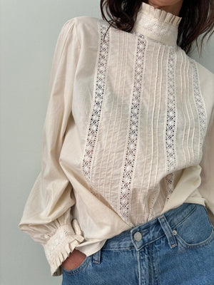 Laura Ashley cotton & lace blouse