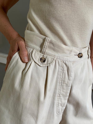 Vintage Mulberry pleat front shorts