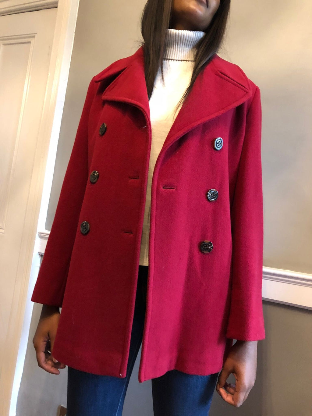 Vintage Calvin Klein wool pea coat UK12-14