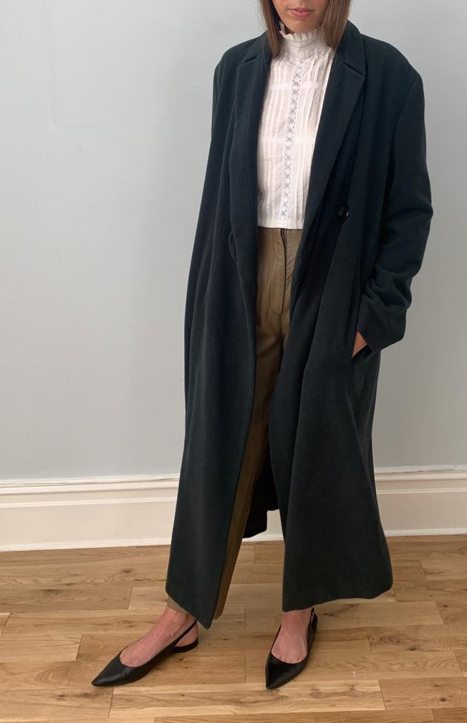 Calvin Klein 1990's minimal wool, angora mix coat
