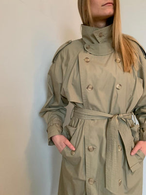 Yves Saint Laurent 1980's trench / mac coat in neutral