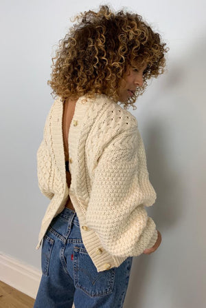 Minister chunky hand knitted Aran cardigan