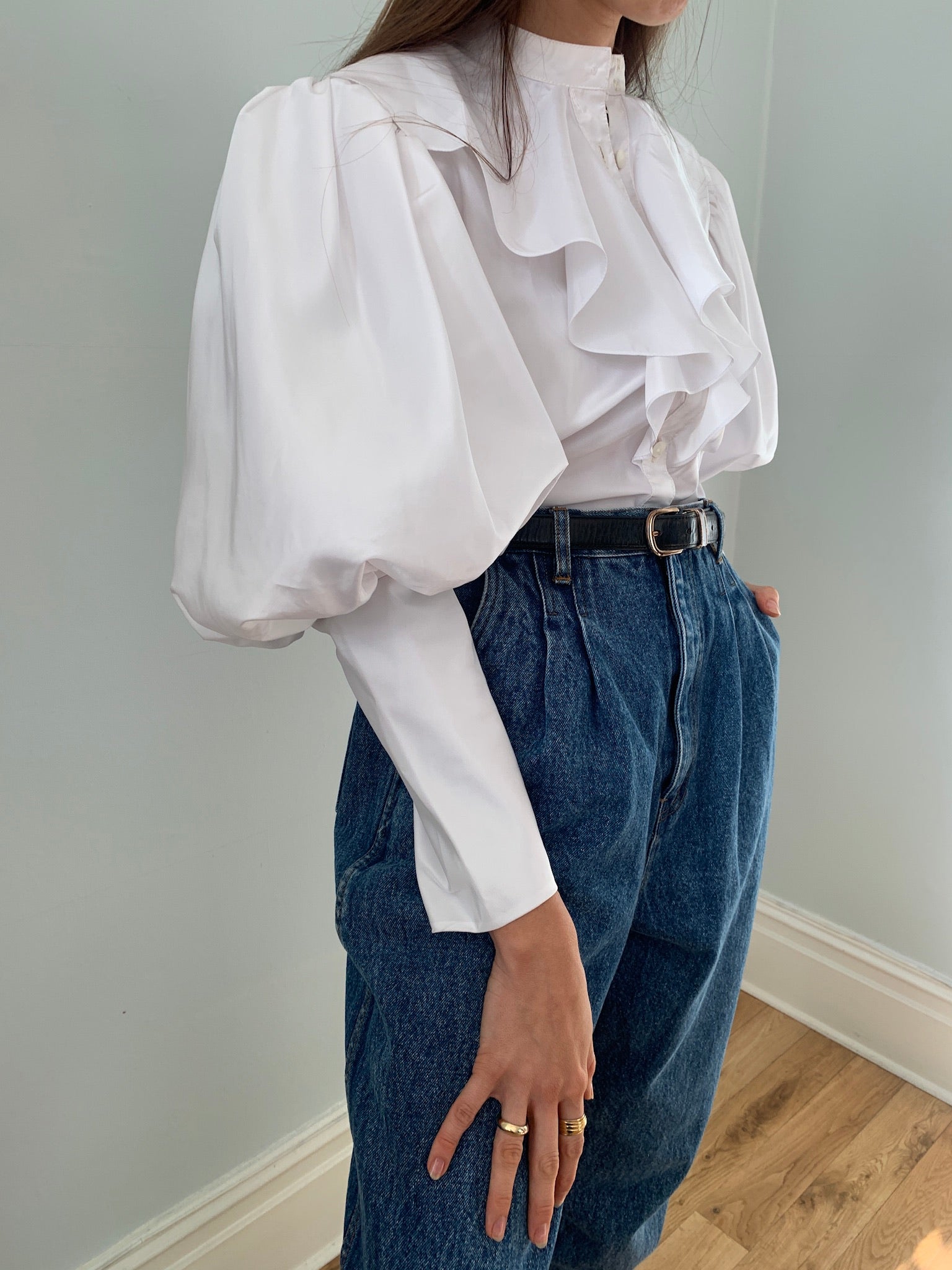 Frank Usher 1980's balloon sleeve blouse