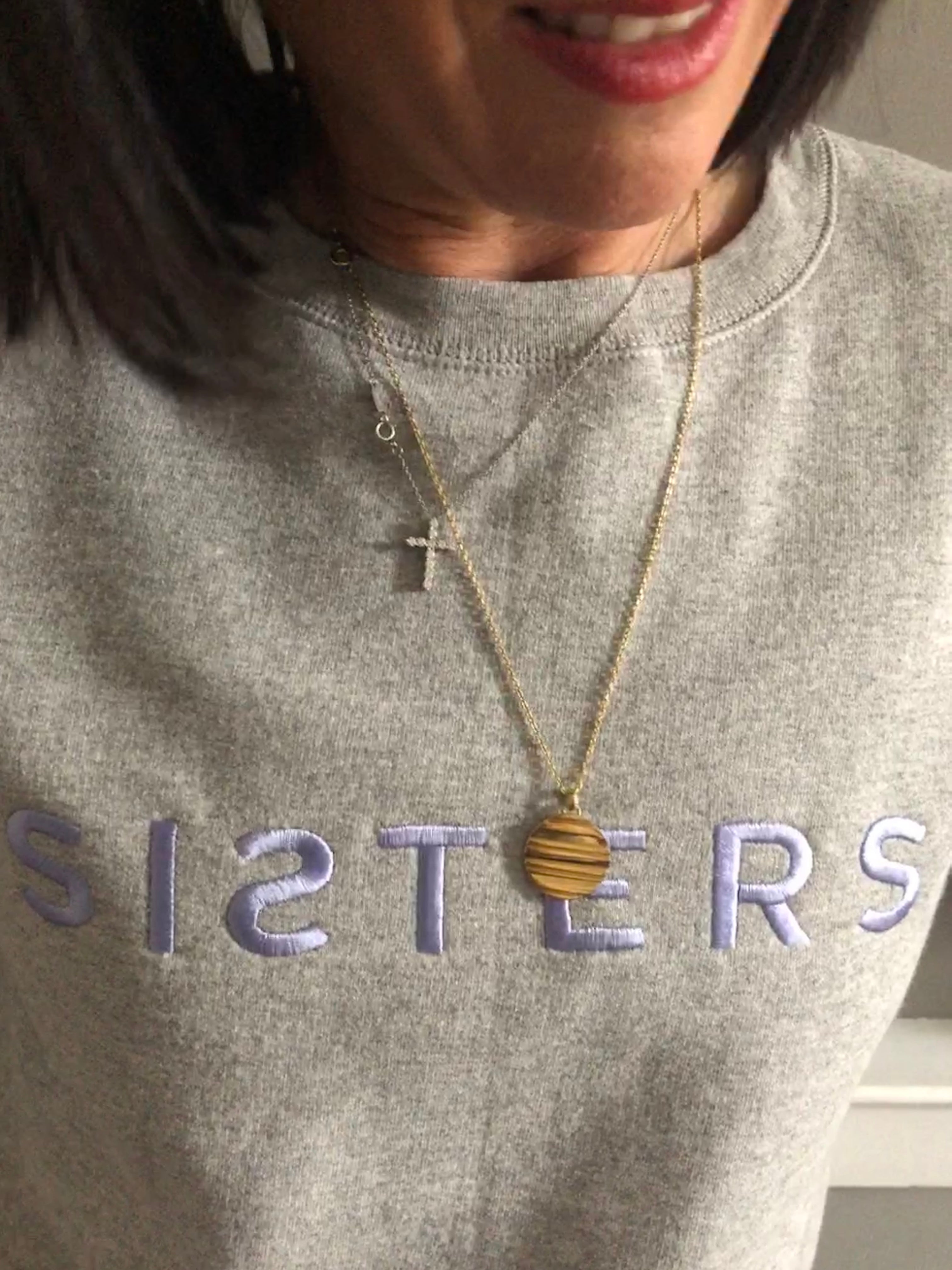 SISTERS embroidered sweatshirt SMALL