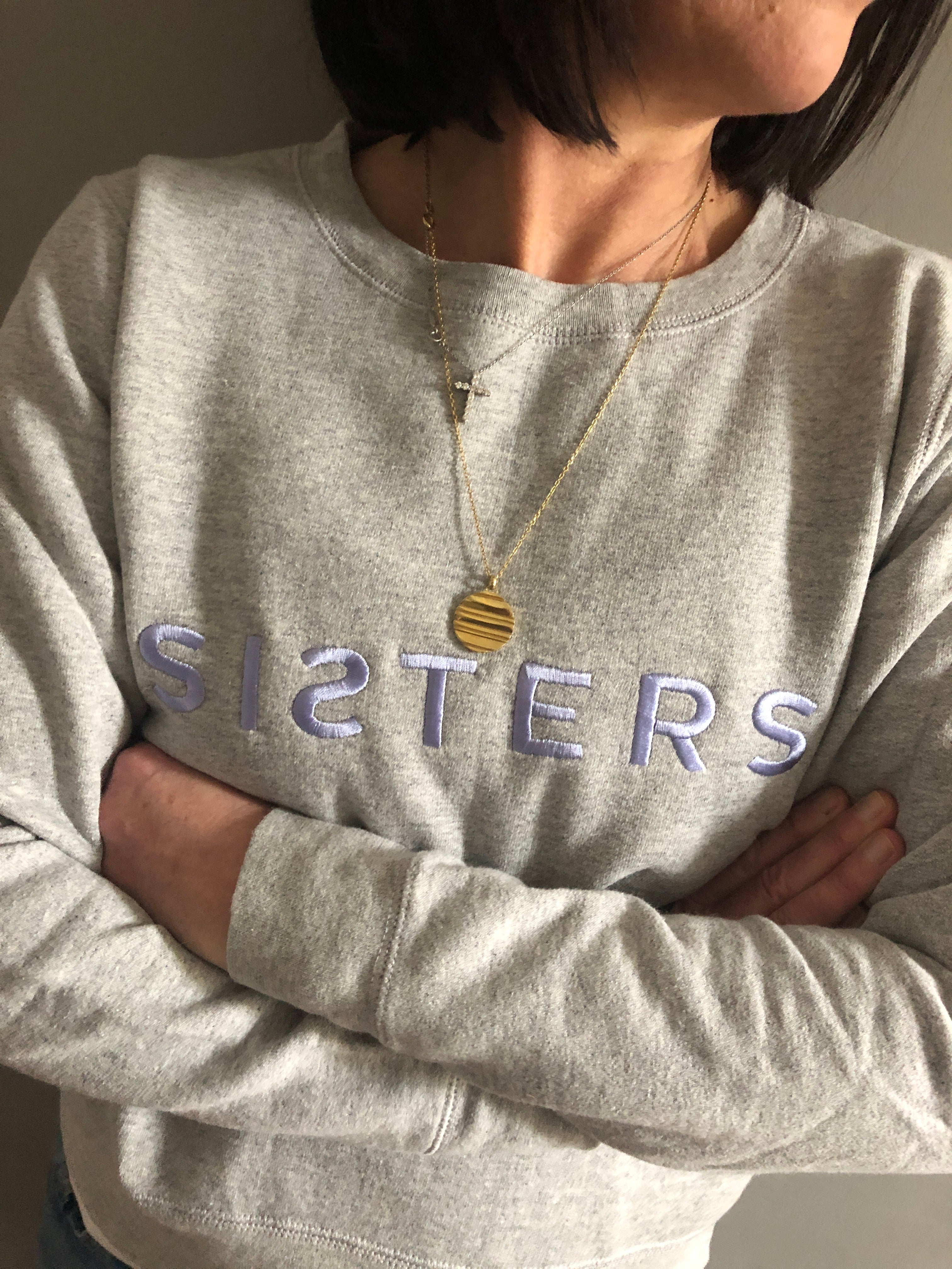 SISTERS embroidered sweatshirt SMALL