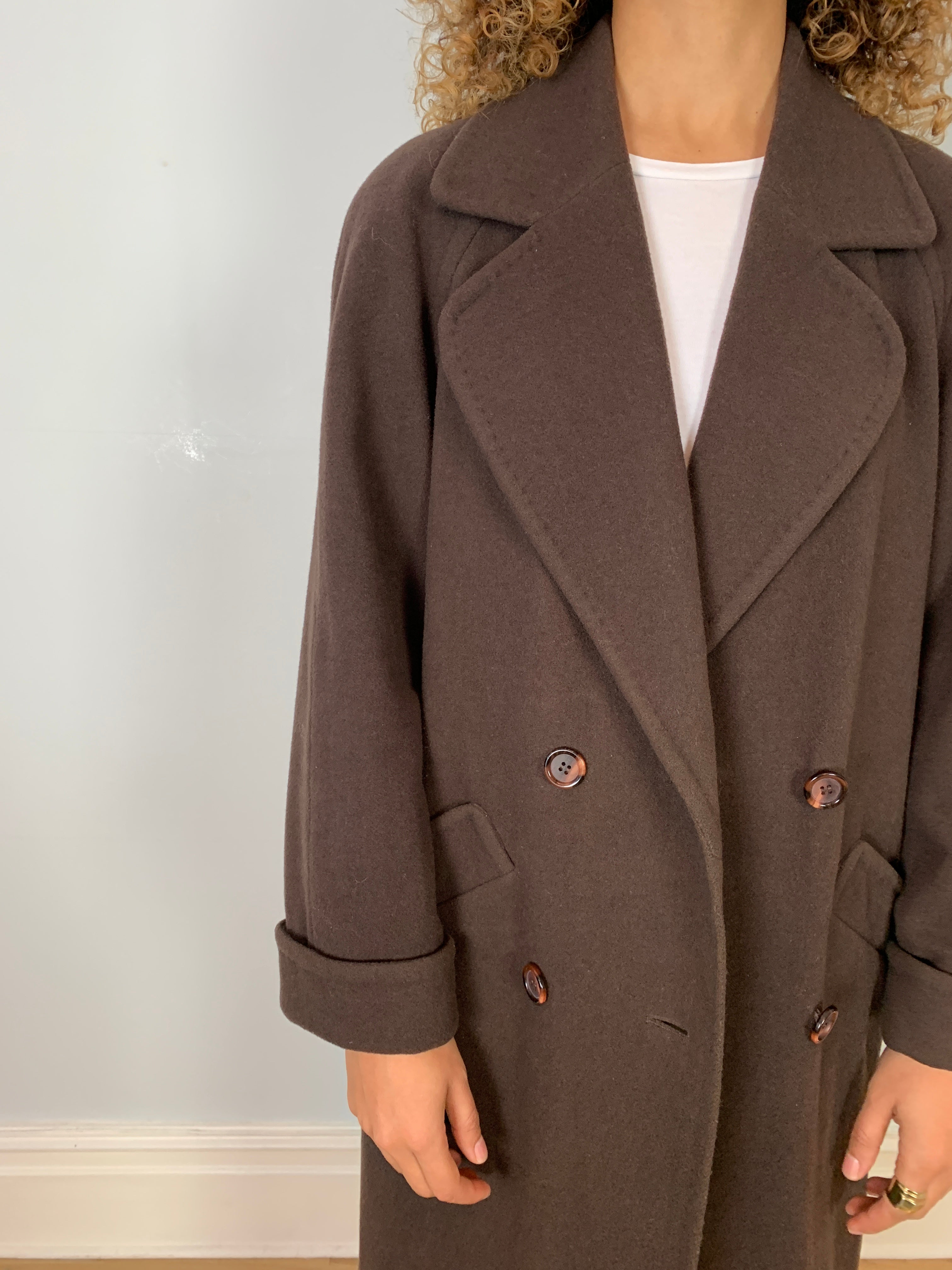 Vintage double breasted minimal wool coat