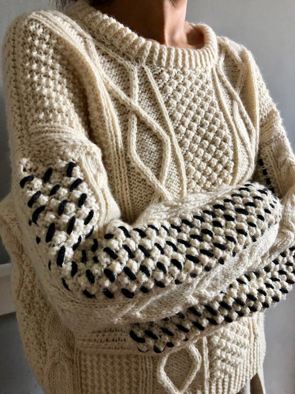 Limited Edition cord work Aran knit jumper