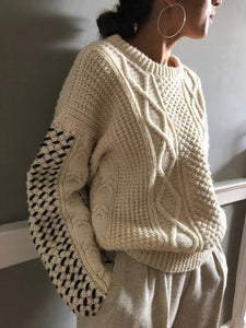 Limited Edition cord work Aran knit jumper