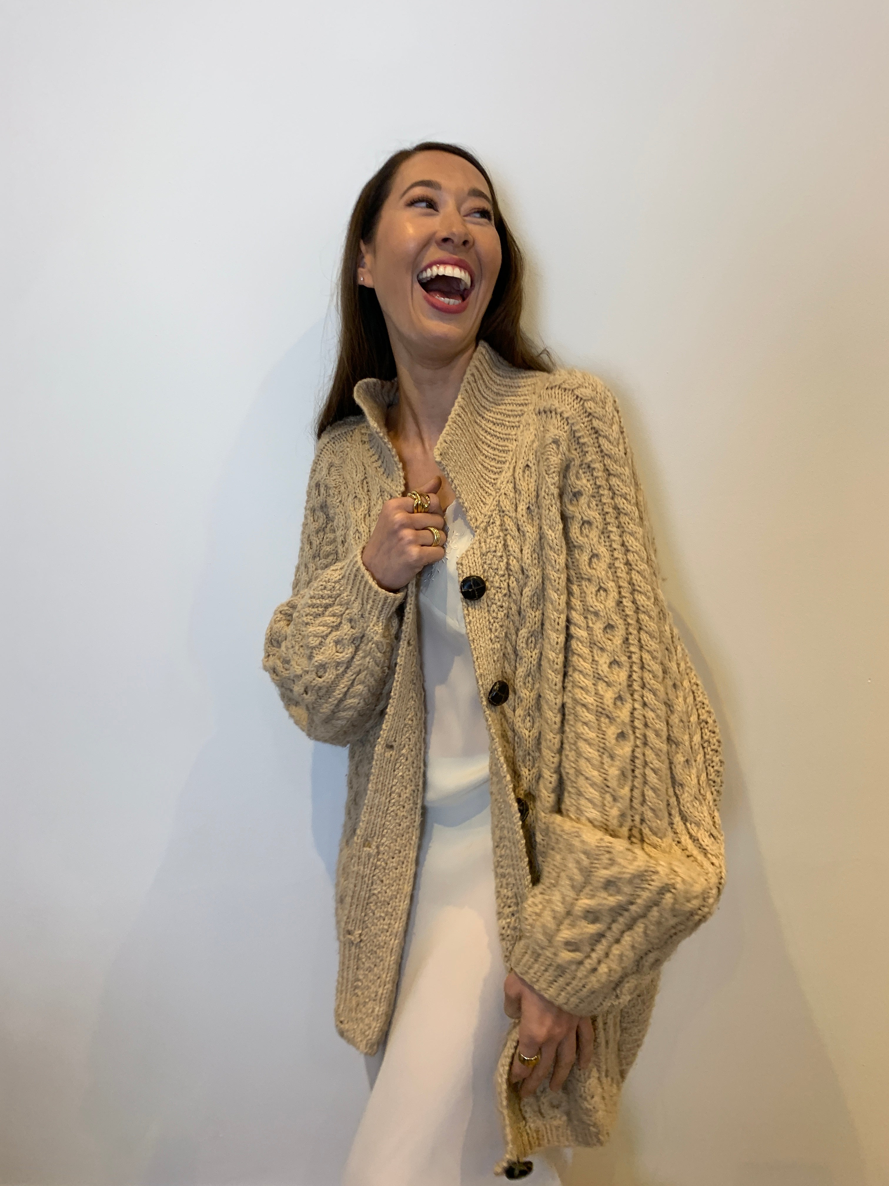Chunky Vintage hand knitted oversized cardigan