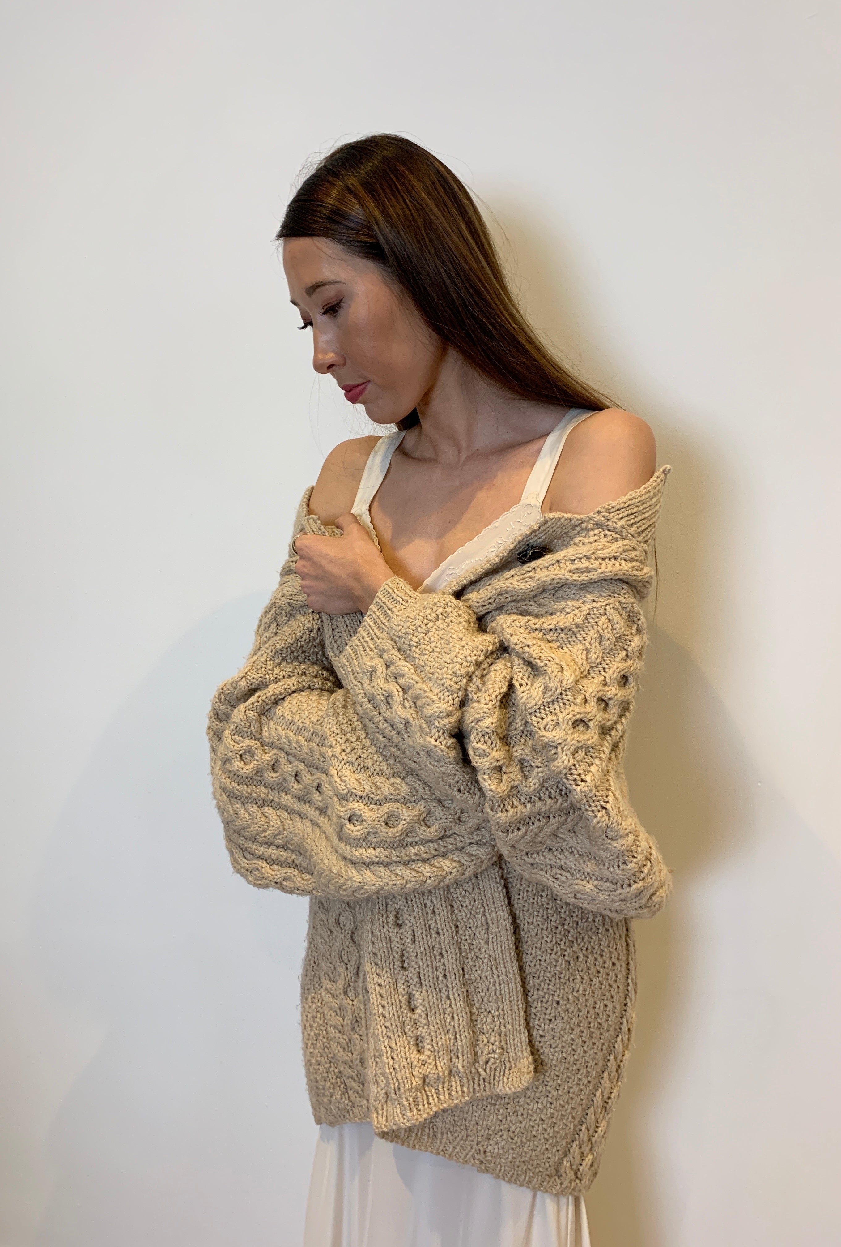 Chunky Vintage hand knitted oversized cardigan