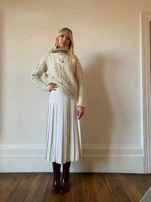 Vintage cable aran polo neck