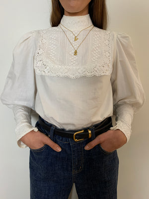 Laura Ashley vintage lace panel Edwardian style blouse