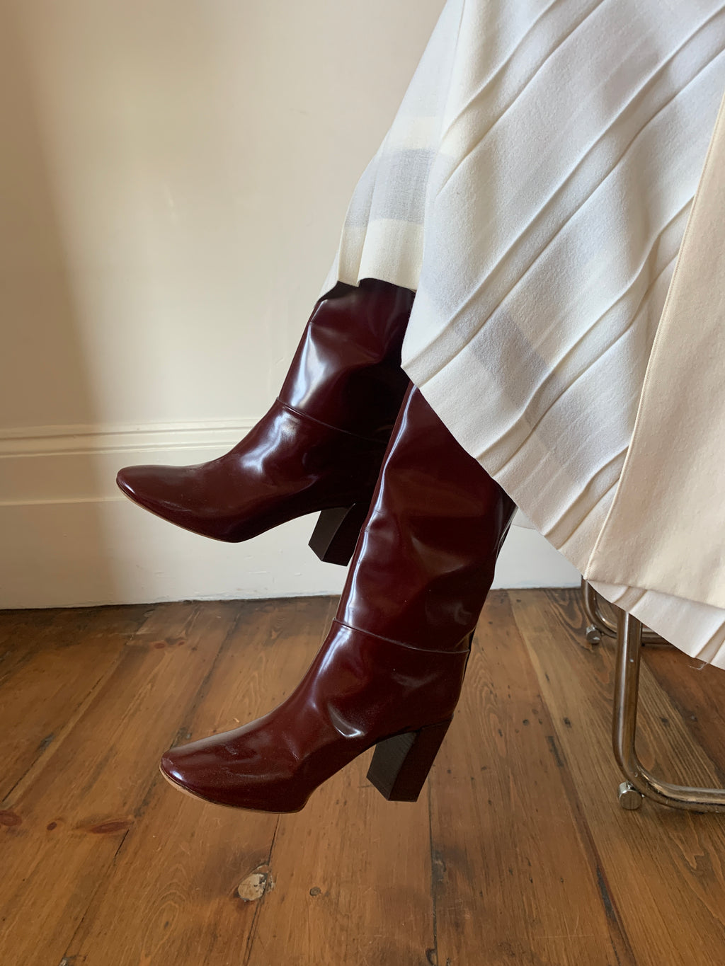 Pre-loved Chloe block heel leather boots