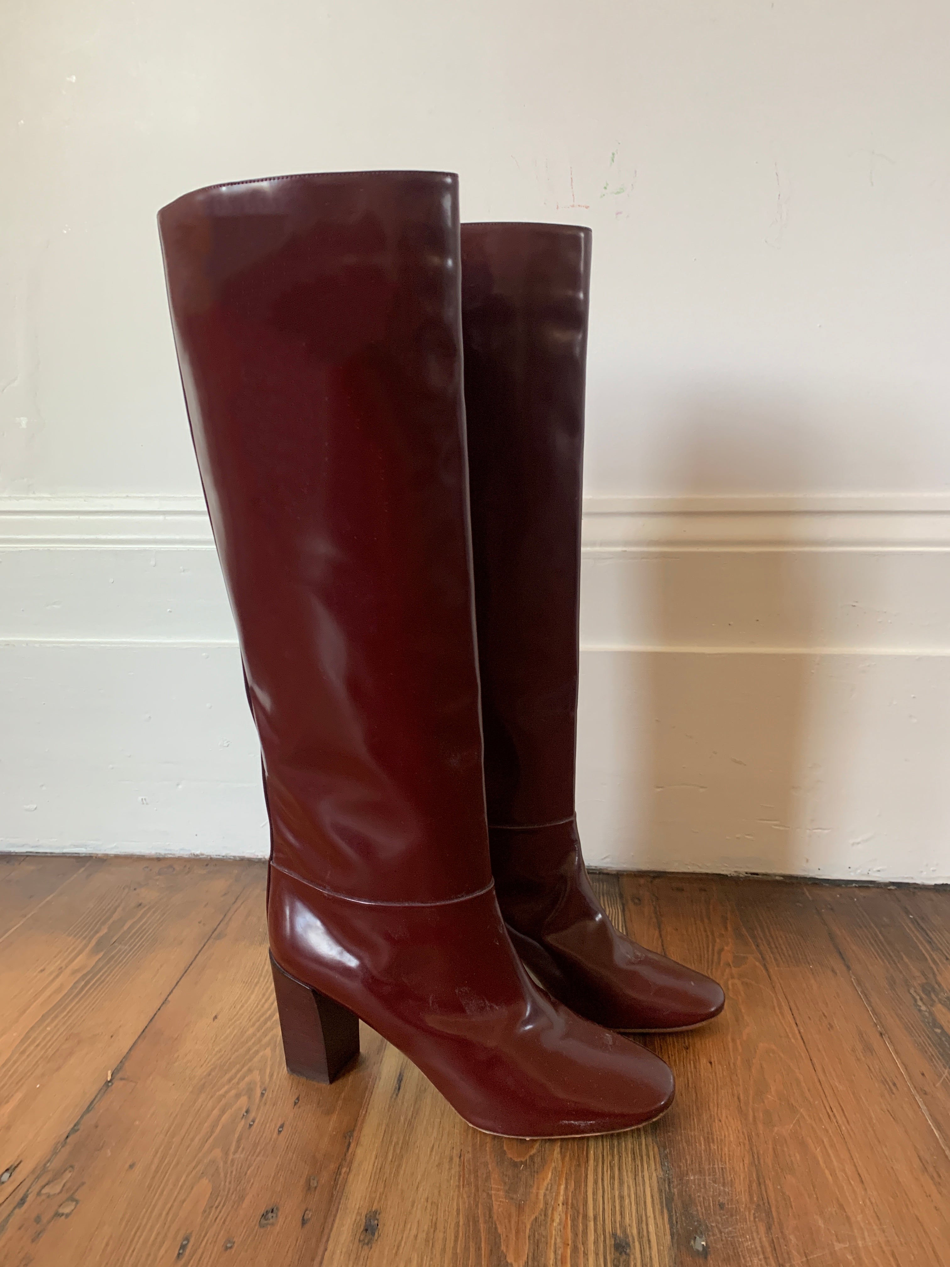 Pre-loved Chloe block heel leather boots