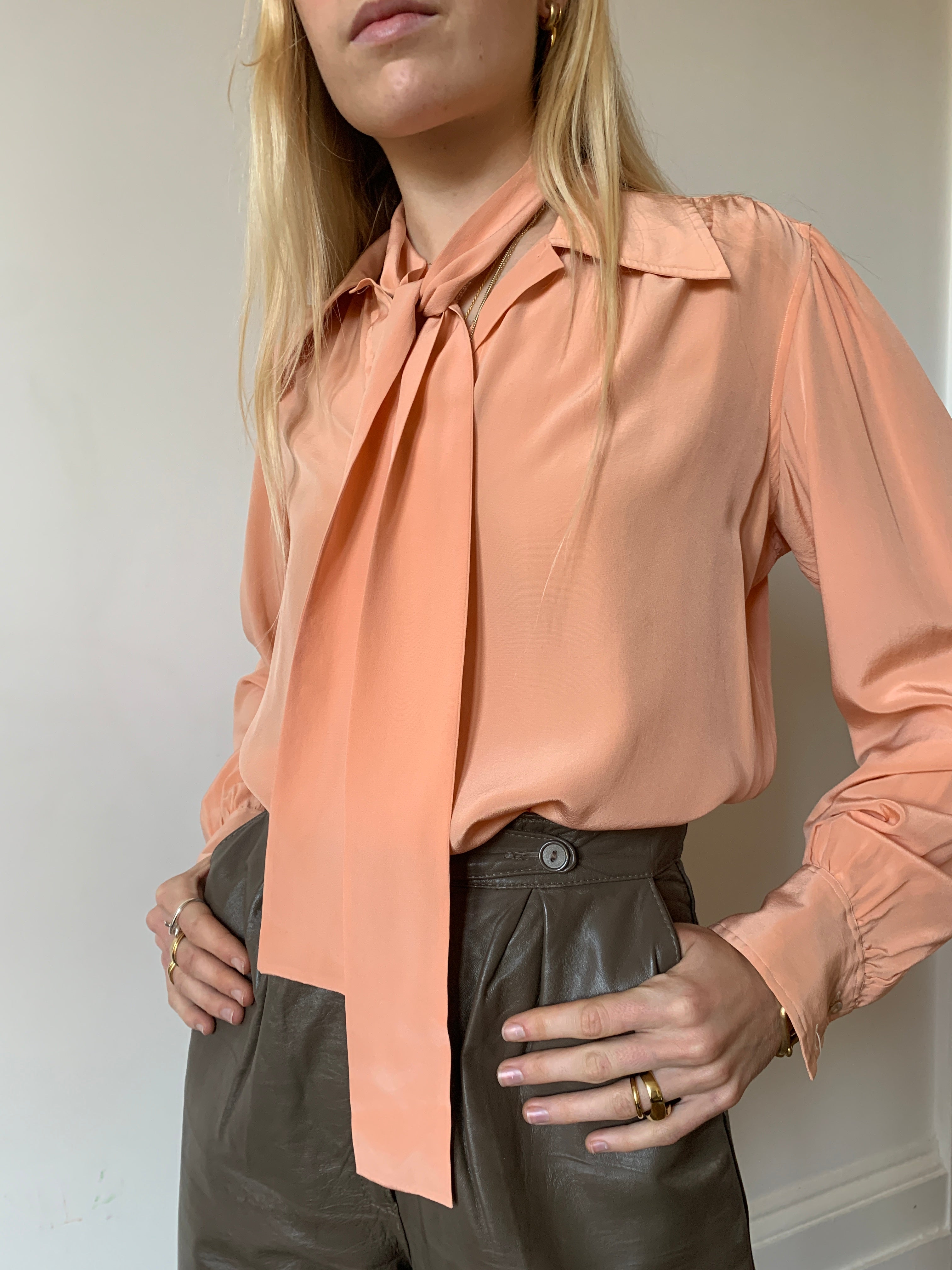Vintage 70s silk Yves Saint Laurent blouse