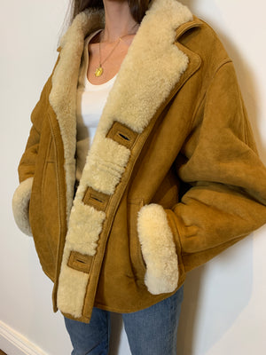 Vintage shearling sheepskin coat