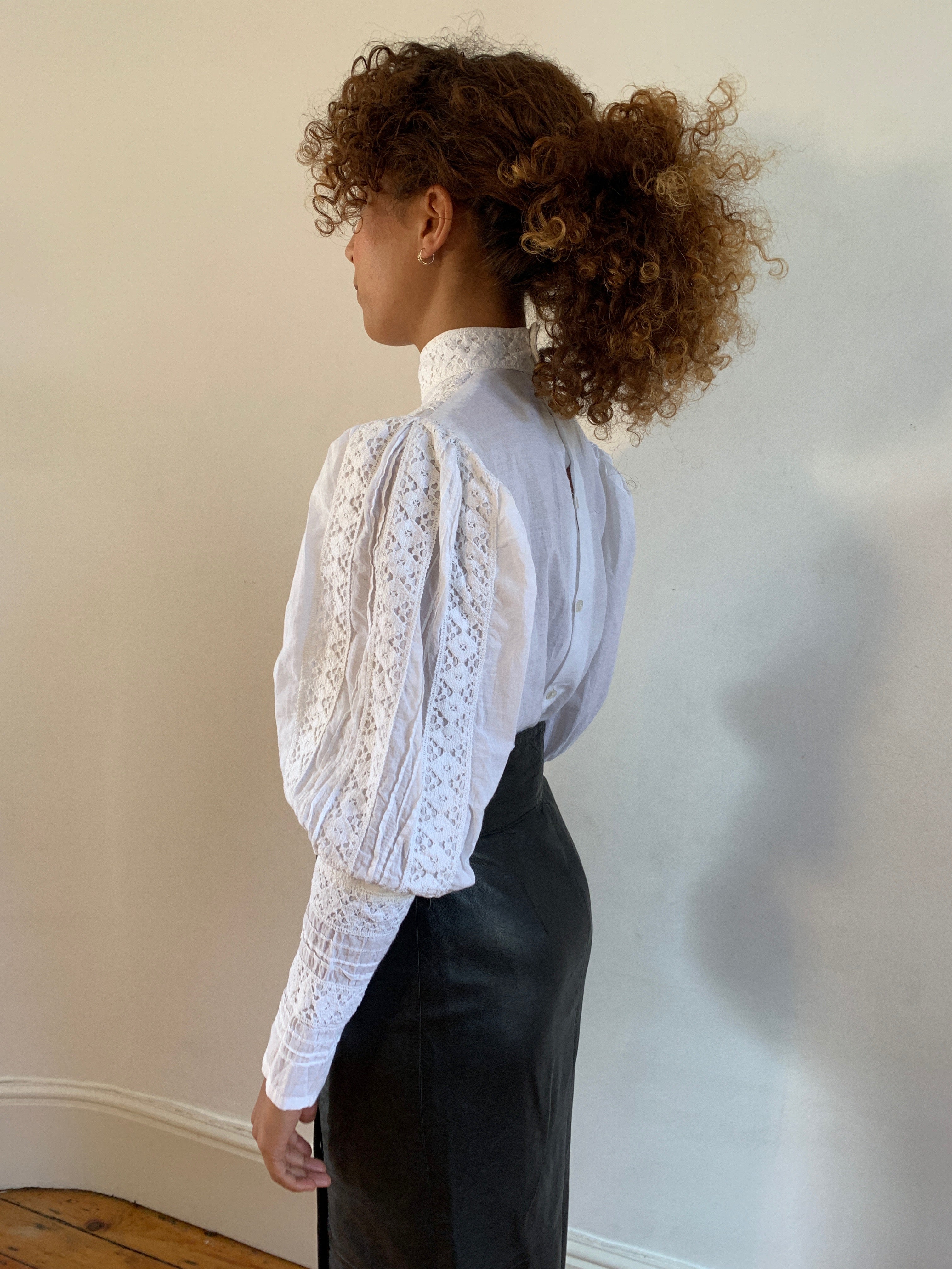 Laura Ashley 1970's lace panel Edwardian style blouse