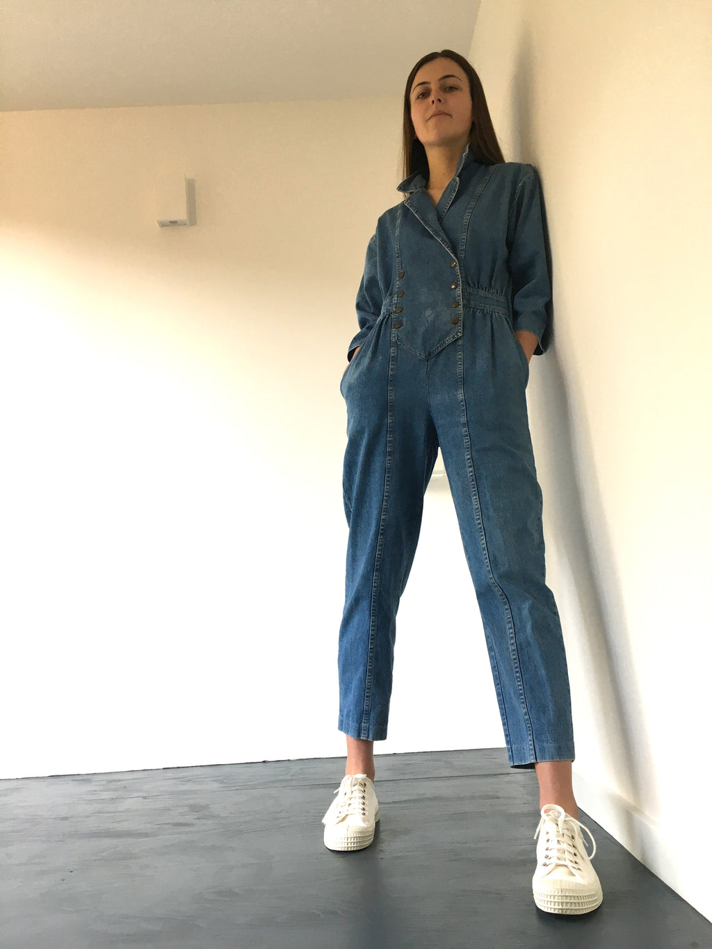 Vintage 80s Ideas denim boiler suit