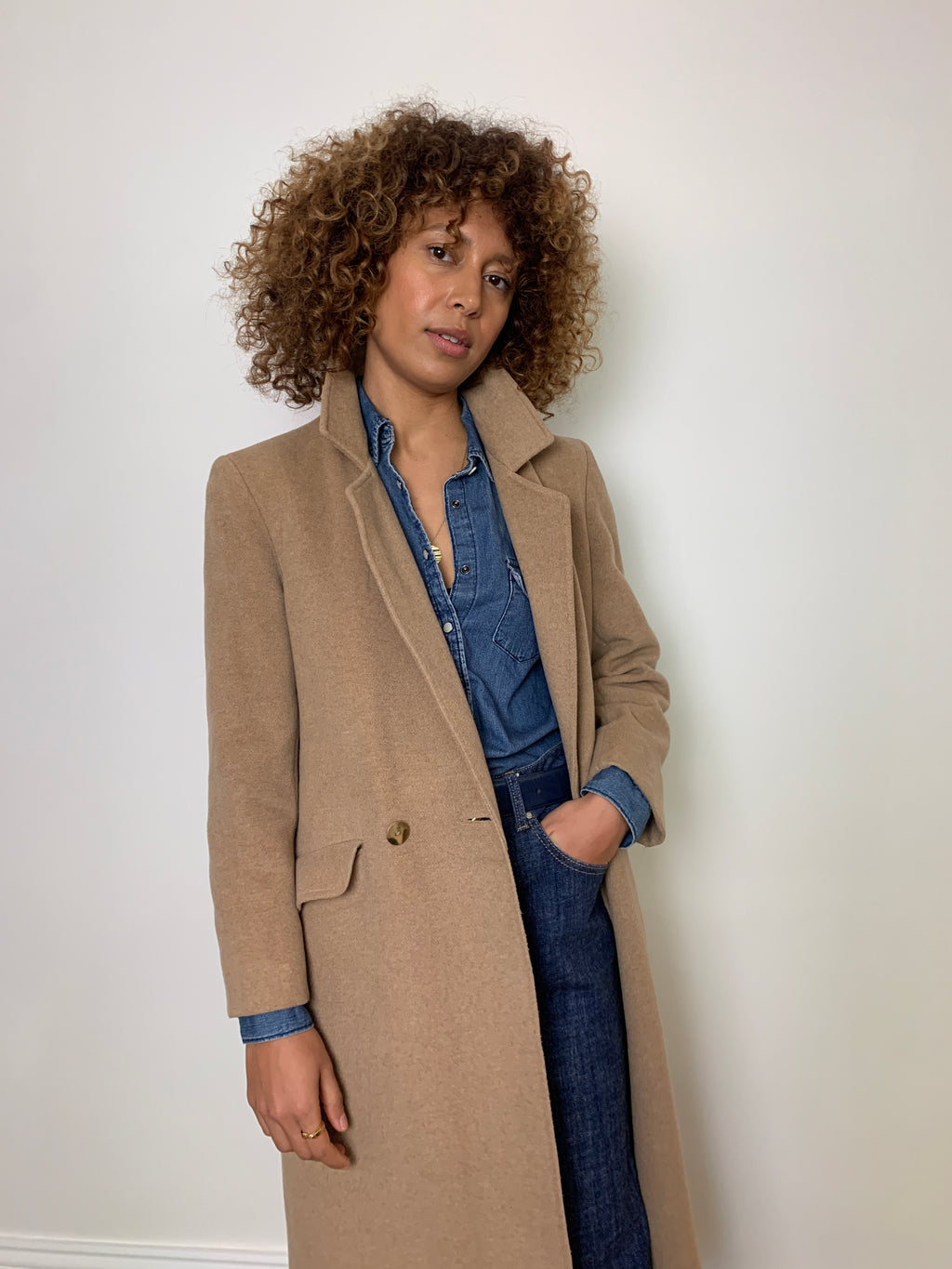 Vintage 1990s minimal cashmere coat