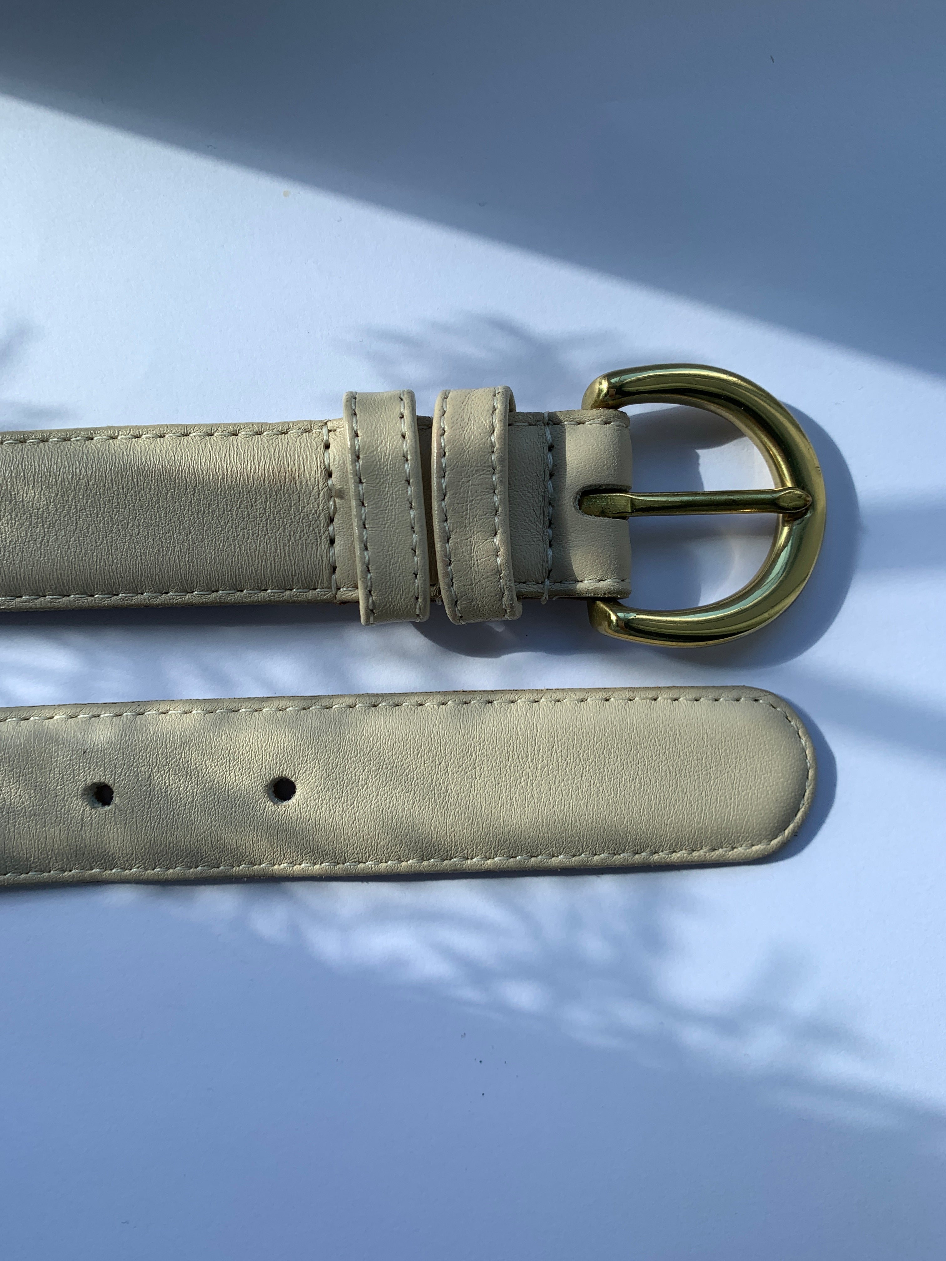 Vintage coach leather belt in Bone