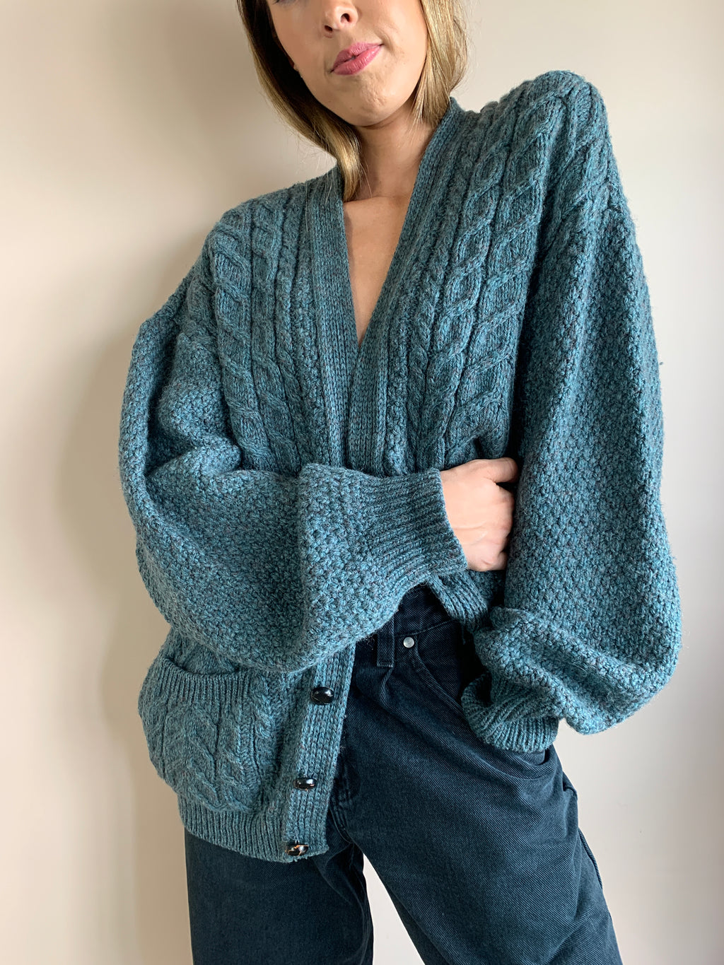 Vintage Aran knitted cardigan