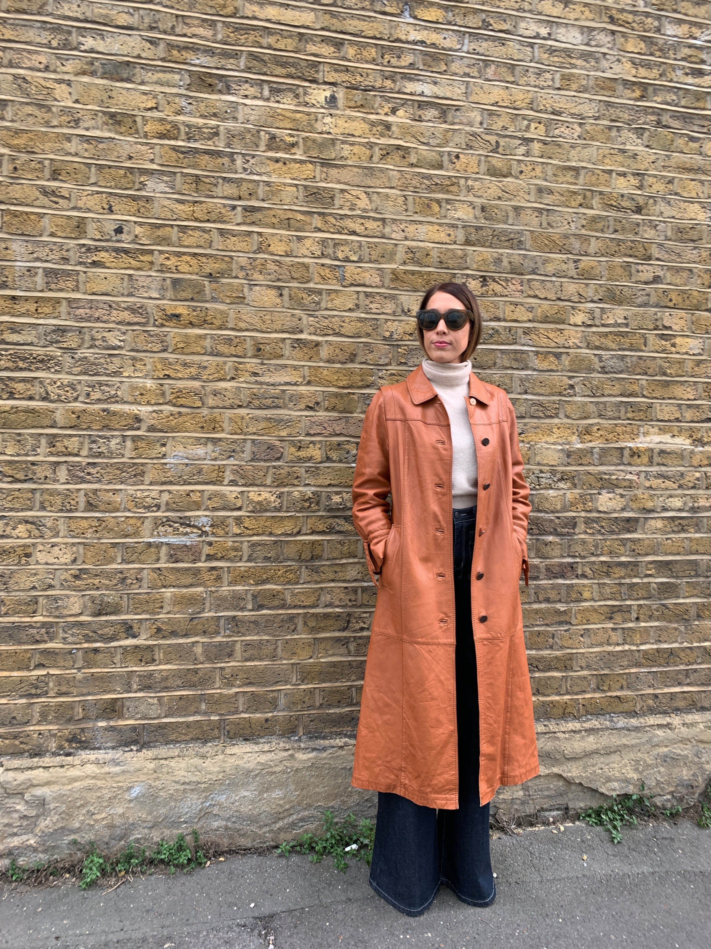 Vintage Kestila leather trench coat