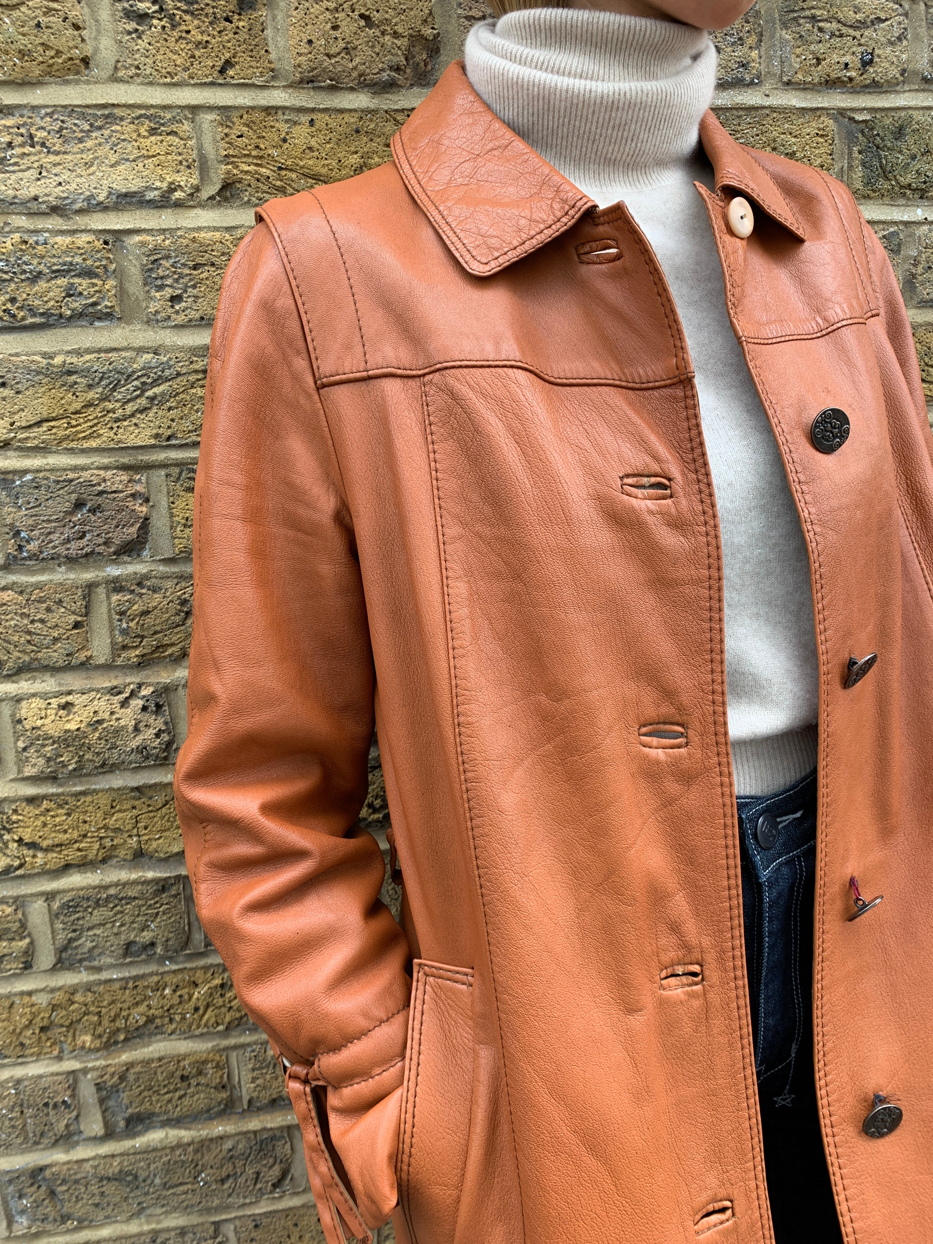 Vintage Kestila leather trench coat