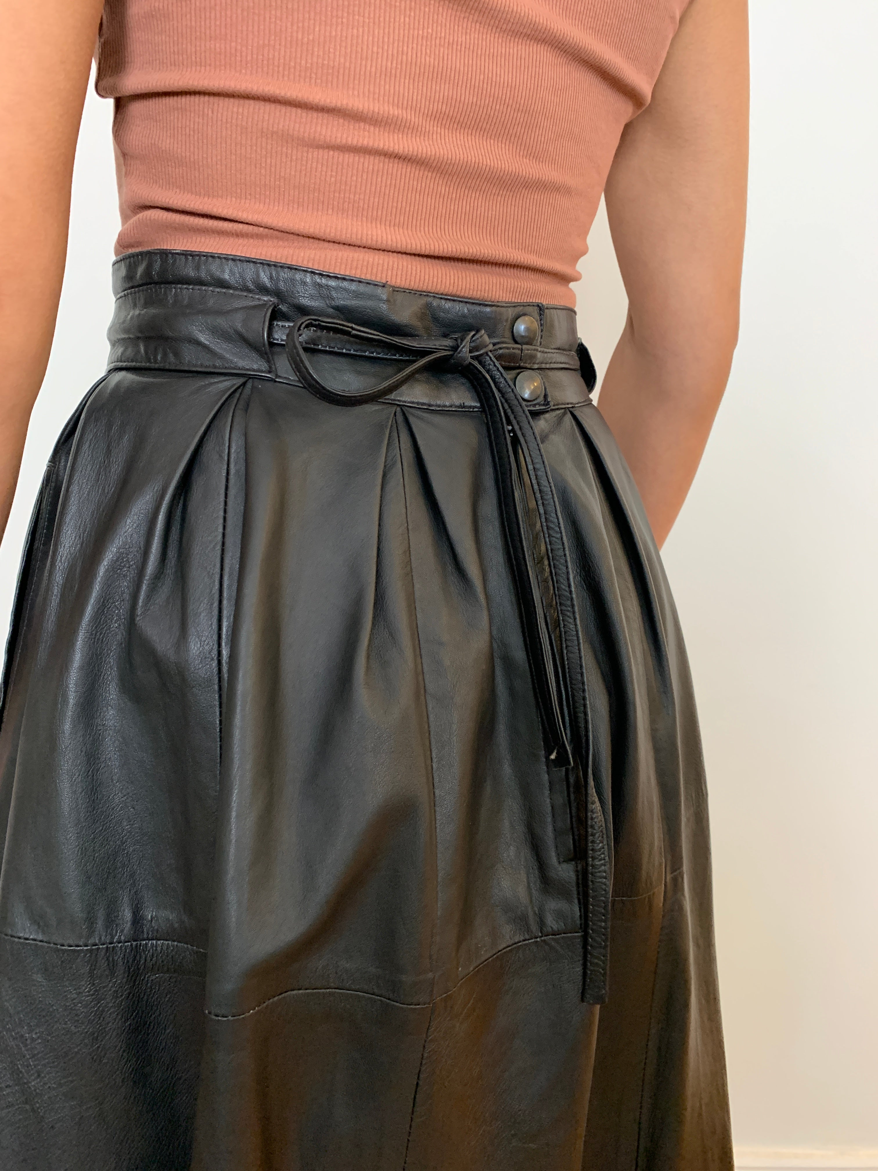 Vintage 1980s full leather skirt